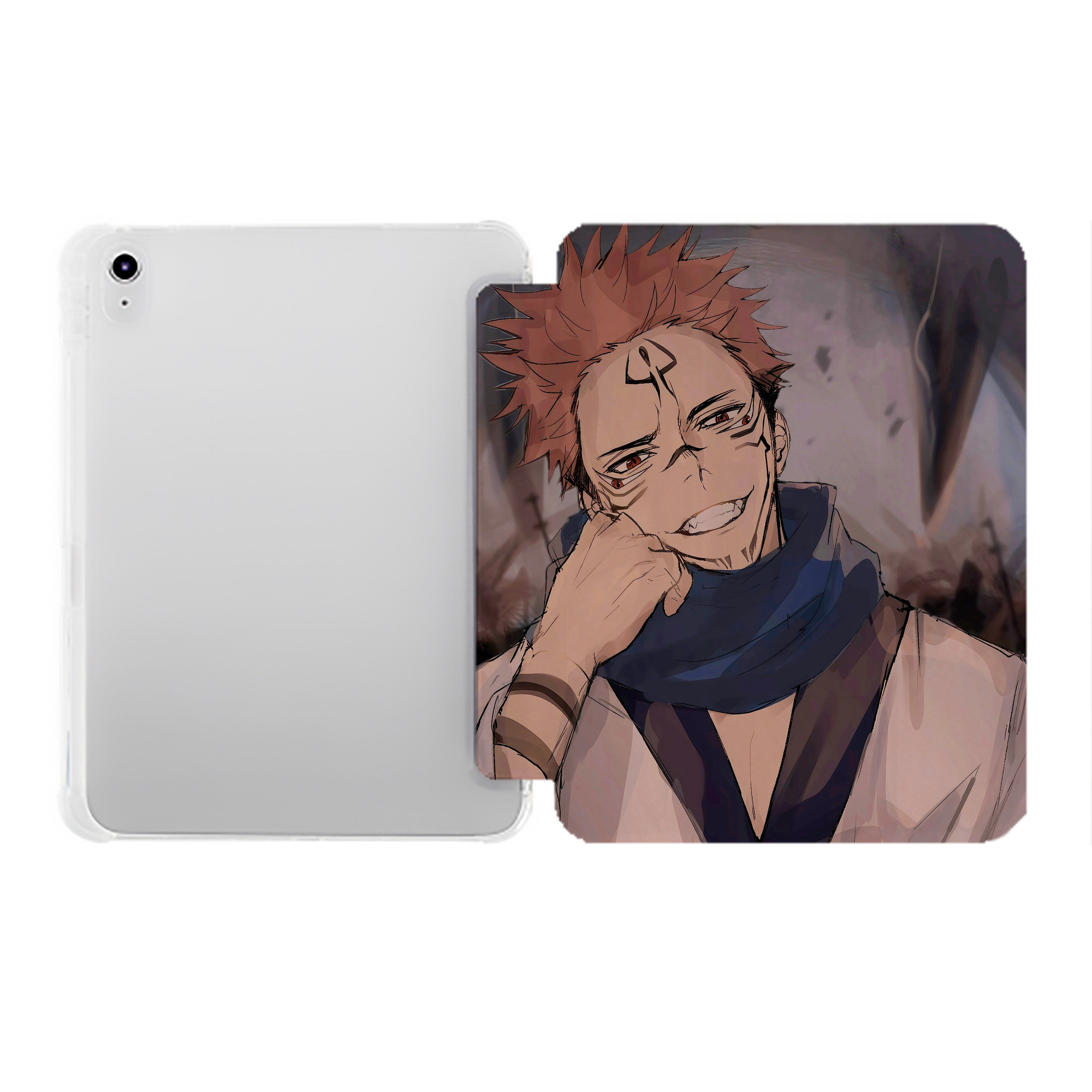 （画像用） 呪術廻戦 Jujutsu Kaisen IPad ケース ペン収納付き 三つ折りスタンド PUレザー×シリコン 対応機種9.5/10.5/10.9インチ